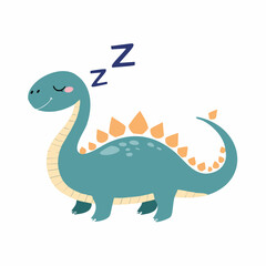 Naklejka premium Cute Sleeping Dinosaur Illustration