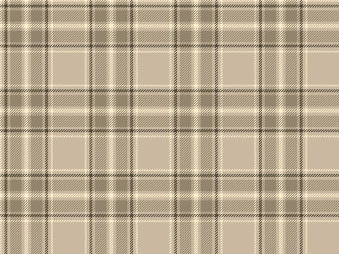Neutral tartan plaid pattern background, sand beige minimal check seamless pattern for curtains and interior