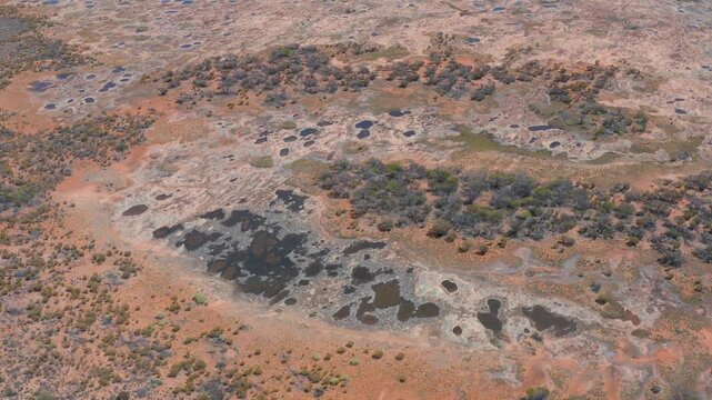 aerial view of a Rock surface, mount holland, Wheatbelt, Goldfields, video, Western Australia