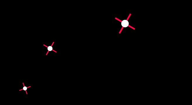 Minimalist loading spinner animation with pulsing red crosshair animation