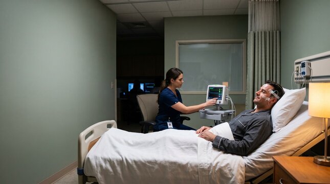 Overnight sleep study in a modern clinical rest laboratory