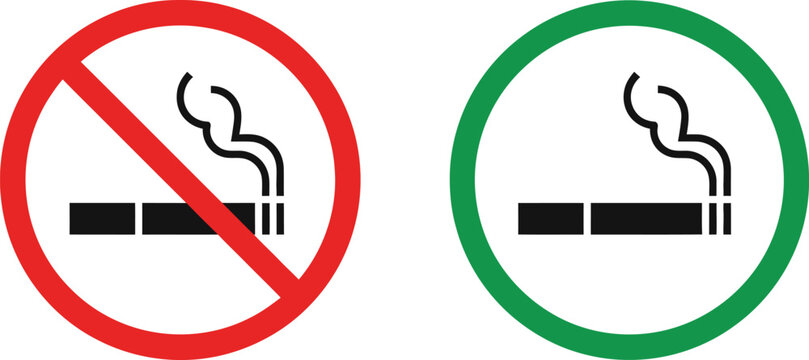 Smoking allowed and prohibited signs