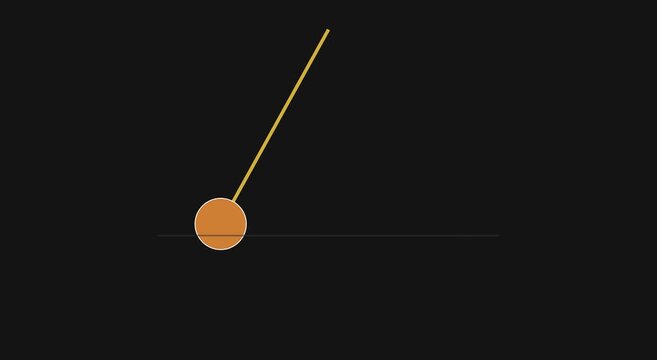 Minimalist pendulum swinging motion animation on dark animation background