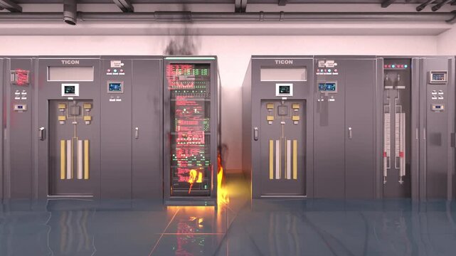 サーバールーム　3DCGレンダリング