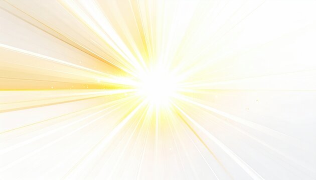 Brilliant bright lightburst explodes with radiating golden and white rays, abstract