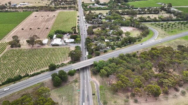 Willunga, South Australia &ndash; 4K Aerial Drone Footage of Historic Township, Residential Streets, Houses, Estates, Rural Landscape, Sports Grounds, Garden and Parks, Scenic Adelaide Hills Region