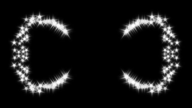 Sparkling white starlight shimmer line, glowing fantasy glitter particles, magical pixie dust trail animation moving across black screen overlay, seamless luxury sparkle transition effect 4k