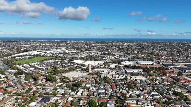 North Woodville, North Adelaide, South Australia - 4K Aerial Drone Footage Capturing Suburban Housing, Islamic Arabic Centre and Al-Khalil Mosque, Gridded Streets, Commercial Districts 