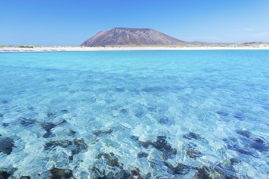 Turquoise sea, Lobos Island, Fuerteventura, Canary Islands, Spain
