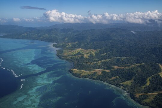 Aerial of Vanua Levu, Fiji, South Pacific