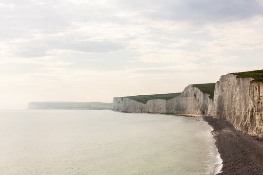 Seven Sisters chalk cliffs, Seaford, Sussex, England, United Kingdom
