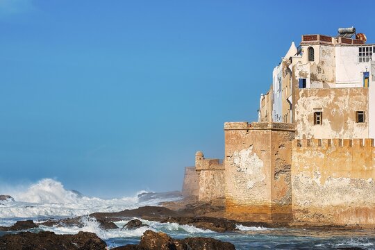 Old town, Medina of Essaouira with city wall, Atlantic coast, Essaouira, Marrakech-Safi, Morocco