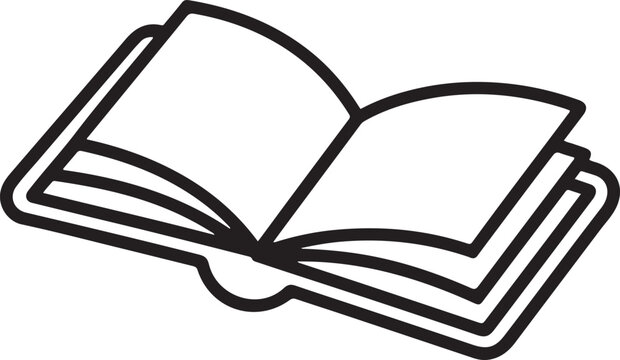 a book isolated on a white background for coloring book for children. one line Art icon drawing vector