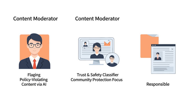 Content Moderator Team: AI Flagging, Trust & Safety, Responsible Actions