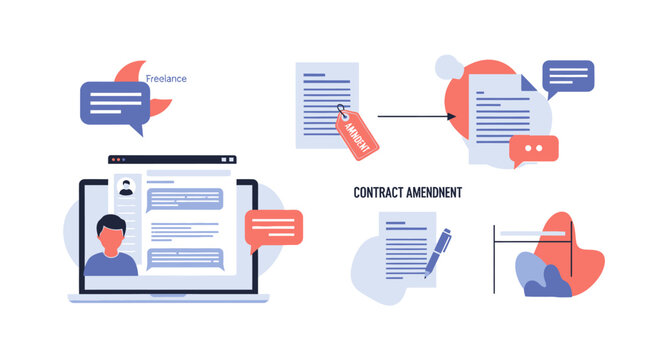 Digital Contract Amendment Process, Online Agreement Discussion, Document Review