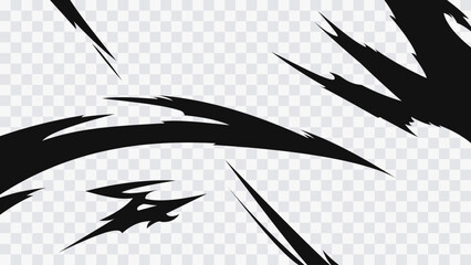 Dynamic curved slash effect with sharp anime style motion streaks and aggressive manga composition. © Oleg