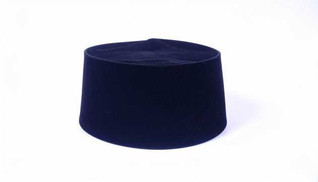 Traditional Indonesian Black Peci (Kopiah) Isolated on White Background &ndash; Muslim Cap