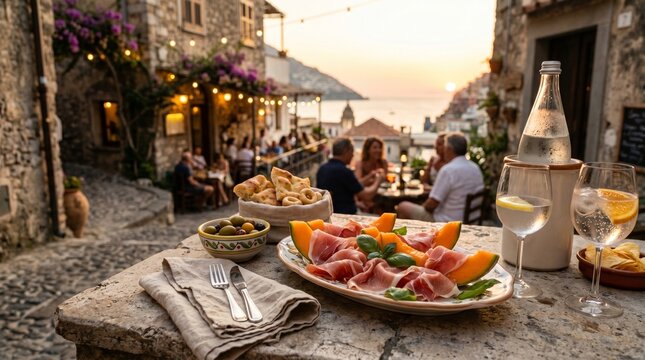Italian Village Aperitivo with Prosciutto e Melone