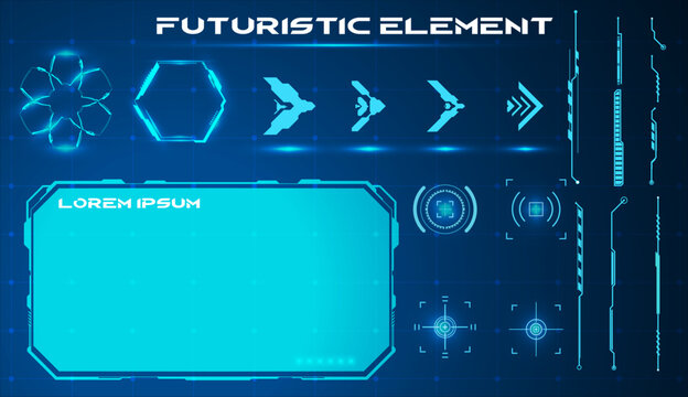 Futuristic Interface Elements - Digital HUD Displays and Sci-Fi UI Kit Components