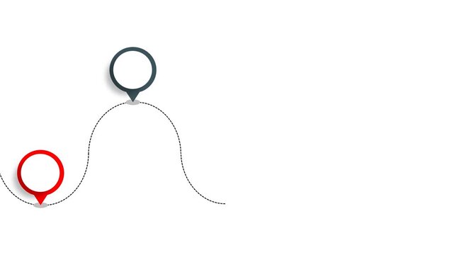 Animated Wavy Roadmap Timeline with Location Pins for Business Progress