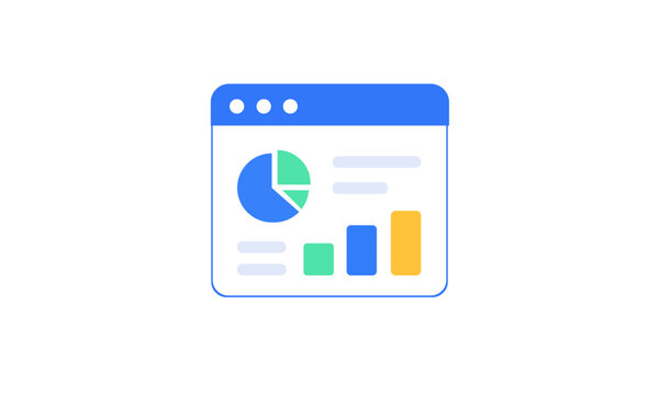 Analytics Dashboard Flat Icon &ndash; Business Report and Data Visualization Vector