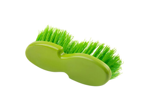 Green oval scrub brush isolated on transparent background
