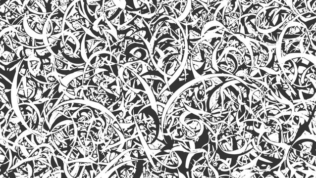 Abstract Tribal Tattoo Pattern Vector: Seamless Black and White Gothic Thorns and Swirls Background