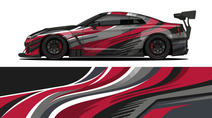 Red and black sports car design. © IP STOCK