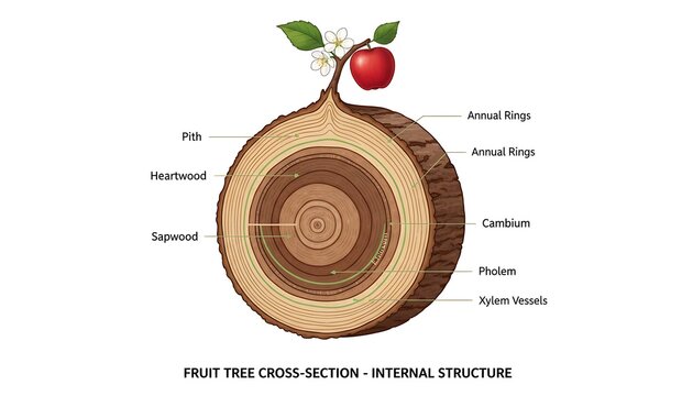 Cross Section Fruit Tree Interior Structure