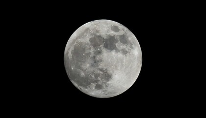 Naklejka premium Moon Full Moon Clear Cratered Surface Against Night Sky