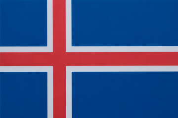 Fototapeta premium Boldly display the Iceland flag with its striking blue, red, and white Nordic cross design, a symbol of Nordic heritage and identity