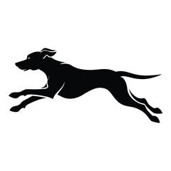 Fototapeta premium Dog running silhouette in full sprint action vector, vector, vector art
