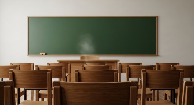 Classroom View Scholastic Green Board  Seating Arrangement for Education Academic Pursuits and Student Learning in School or University Promoting Knowledge Growth  Wisdom Development
