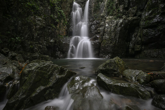 Landscape View Of Echo Valley Waterfall At Paoma Historic Trail of Jiaosi, Toucheng, Yilan, Taiwan