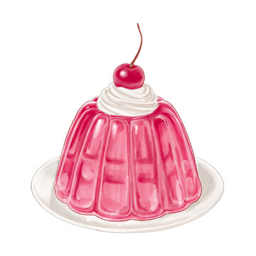 Jelly with cherry 