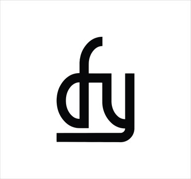 dfy df fy f y d letter logo design. Minimal monogram emblem, classic style  Alphabet vector logo design. Premium Business logo, White background. AI/EPS and PNG/JPEG