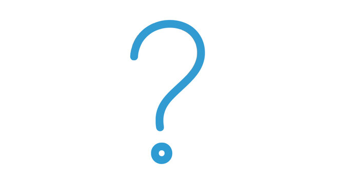 Large blue question mark symbol isolated on transparent background, Vector