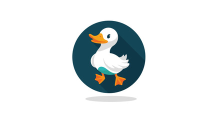 Fototapeta premium Cute cartoon duck character illustration for graphic design.