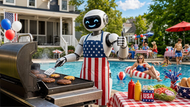 Happy American Robot