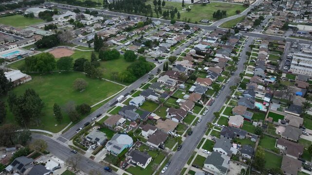 Suburb of Compton California Drone Aerial Footage