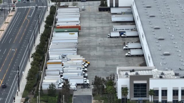 Warehouse in Suburb of Compton California Drone Aerial Footage