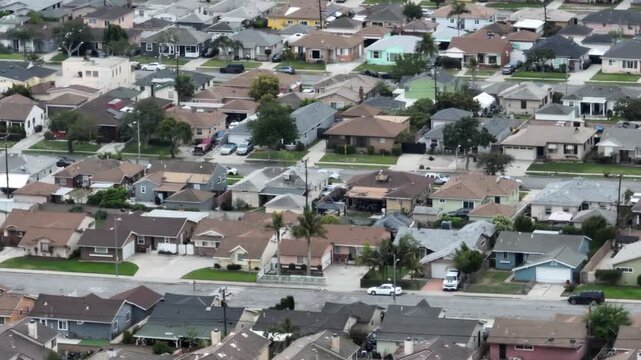 Suburb of Compton California Drone Aerial Footage