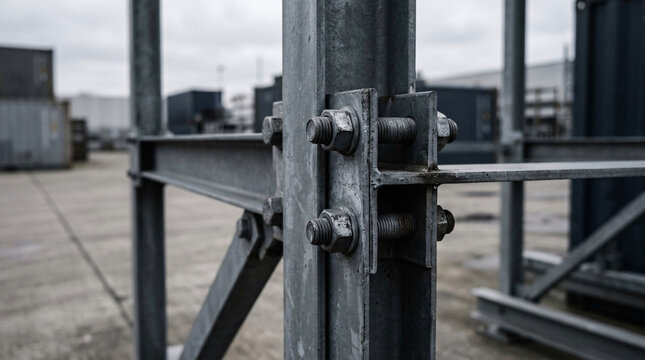 Heavy Duty Galvanized Steel Frame Connection with Bolts.
