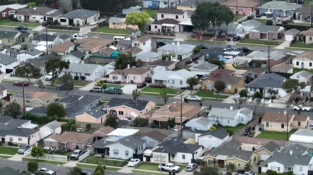 Suburb of Compton California Drone Aerial Footage