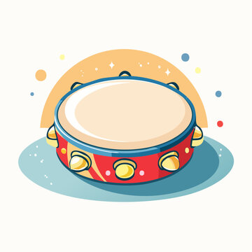 Cartoon Tambourine Illustration