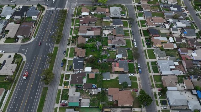Suburb of Compton California Drone Aerial Footage