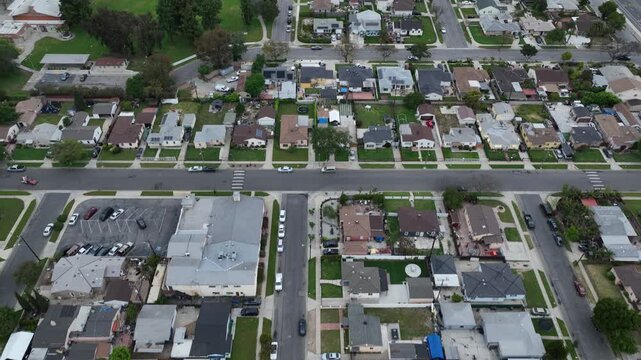 Suburb of Compton California Drone Aerial Footage