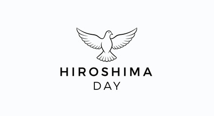 Fototapeta premium Hiroshima Day dove peace symbol logo.