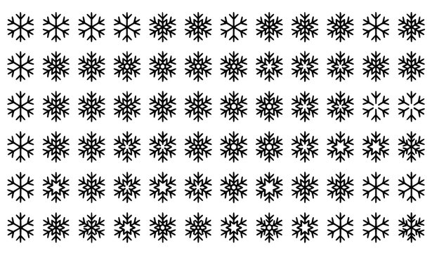 Pixel perfect winter snowflake icon collection with editable stroke UI line design set
