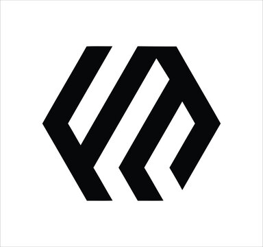 fm mf m f letter logo design. Minimal monogram emblem, classic style  Alphabet vector logo design. Premium Business logo, White background. AI/EPS and PNG/JPEG.